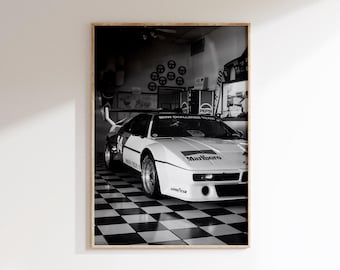Póster del BMW M1, impresión antigua de BMW, arte mural de coches de carreras clásicos (descarga digital)