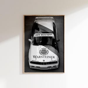 Póster de BMW en blanco y negro, impresión instantánea de coche de carreras de BMW, foto de BMW, póster de coche clásico, impresión de coche de carreras antiguo, impresión digital de BMW