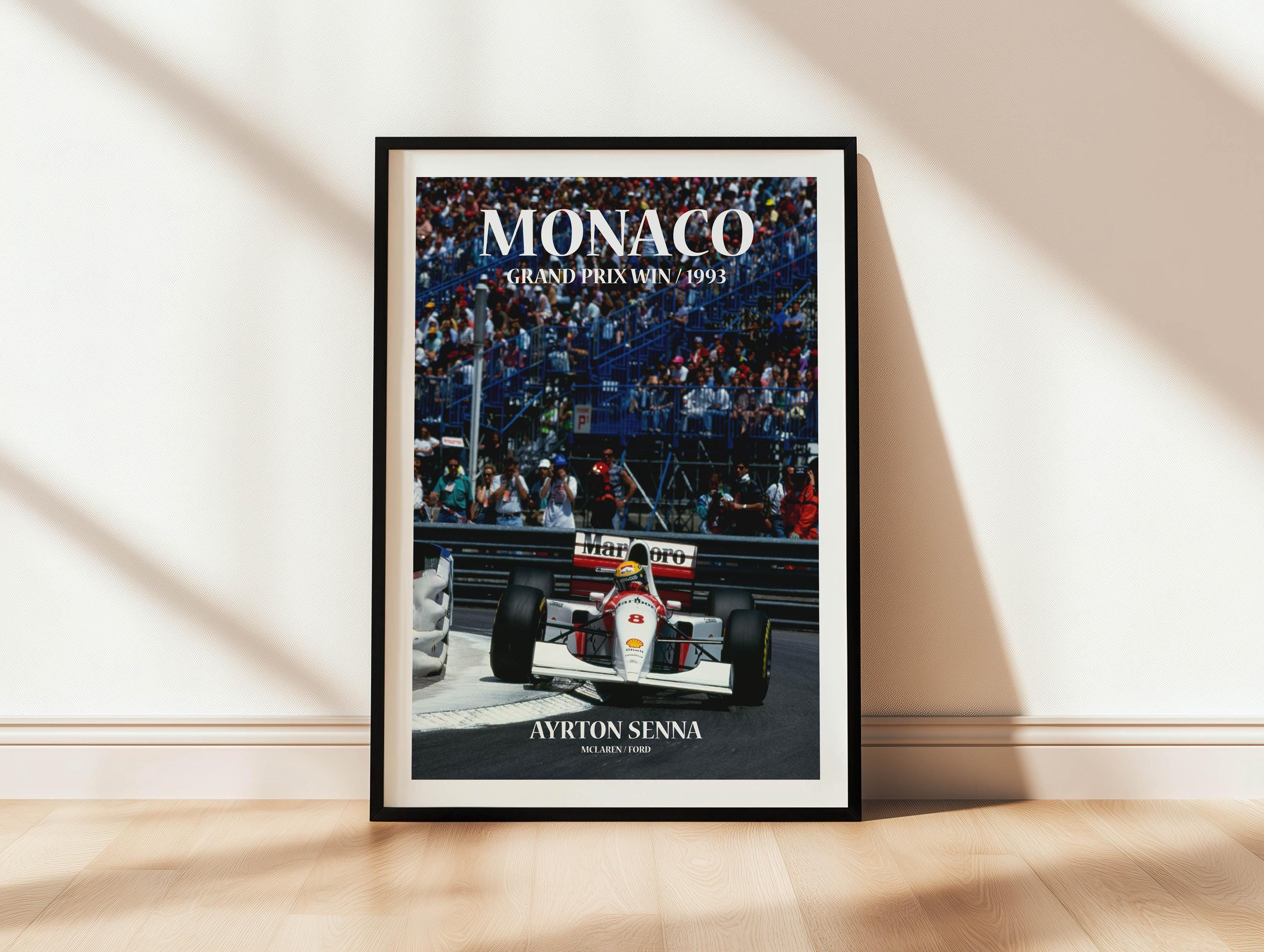 ◆アイルトンセナ F1 モナコGP オフィシャルポスター　1993年 アイルトン・セナ モナコGPポスター、F1モナコ ウォールアート