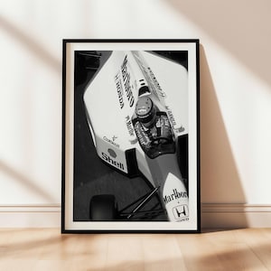Ayrton Senna Vintage F1 McLaren Race Car Poster (Digital Download