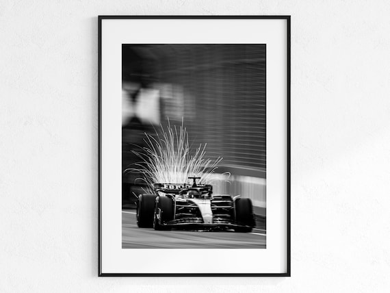 Leclerc Racing Poster, Top Speed Formula Car Poster, Black and