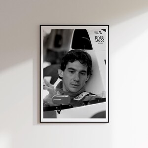 Ayrton Senna Print, F1 Wall Art, Vintage F1 Poster, Retro Racing Decor (Digital Download)