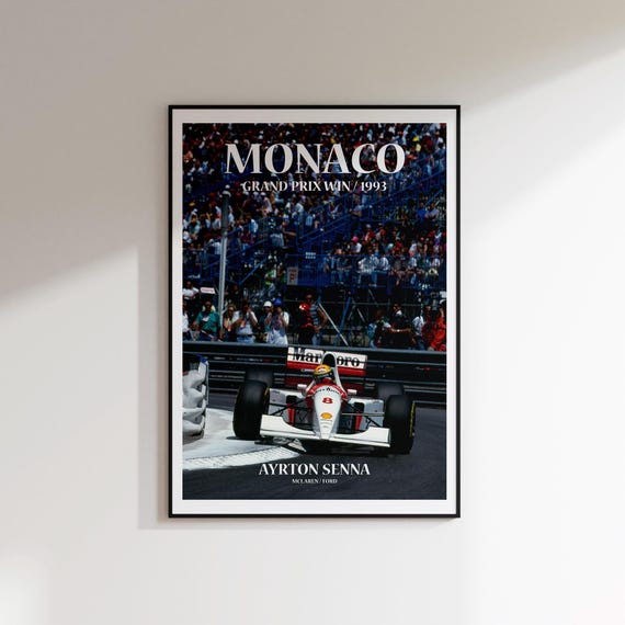アイルトン・セナ モナコGPポスター、F1モナコ ウォールアート