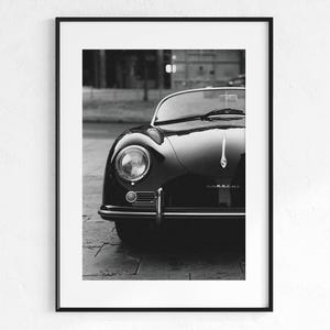 Old Prsch Print,Prsch 356 B Poster,Prsch Wall Art,Luxury Vintage Car Poster,Classic Car Art,Black and White Retro Car Print,Iconic Cars