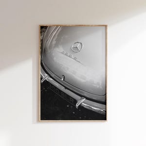Vintage Mrcds 300 SL Poster Instant Download,Retro Mrcds Print,Mrcds Wall Art,Black and White Old Car Wall Art,Classic Car Art,Garage Decor