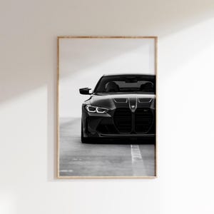 BMW M4 Black and White Car Poster: Sportscar Wall Art (Digital Download)