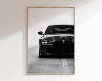 Bmw M4 Poster,Bmw Photo Print Instant Download,Bmw Wall Art,Bmw Fan Gift,Black and White Car Poster,Office Wall Art,Birthday Gift,Sport Car