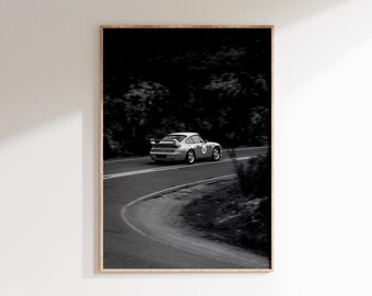 911 Style Car Driving Poster: Retro Sport Car Print, Prsch Wall Art (Digital Download)