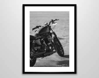 Harley Motorrad Poster, Motorrad Fotografie, Motorrad Druck, Motorrad Wandkunst, Motorrad, Motorrad, Skandinavisches Motorrad, Sofort Download