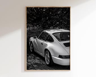 Vintage Prsch Carrera Poster, Classic Prsche Car Rear View Print (Digital Download)