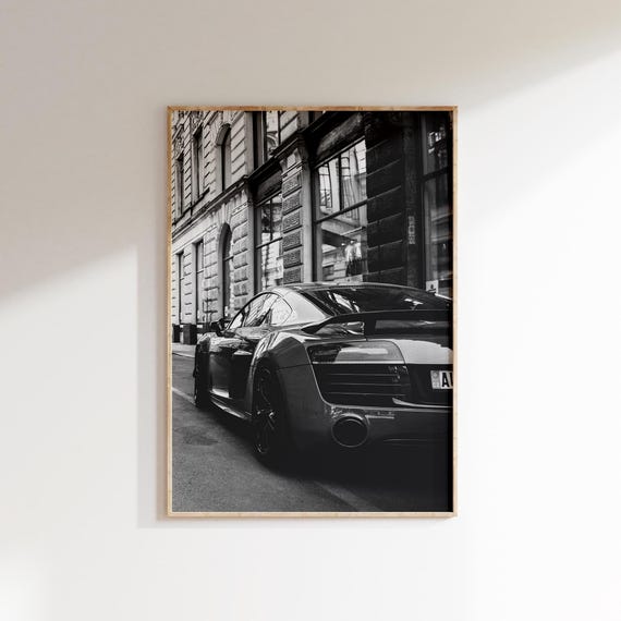 Audi R8 Poster Download, German Sport Car Print, Luxury Car Wall