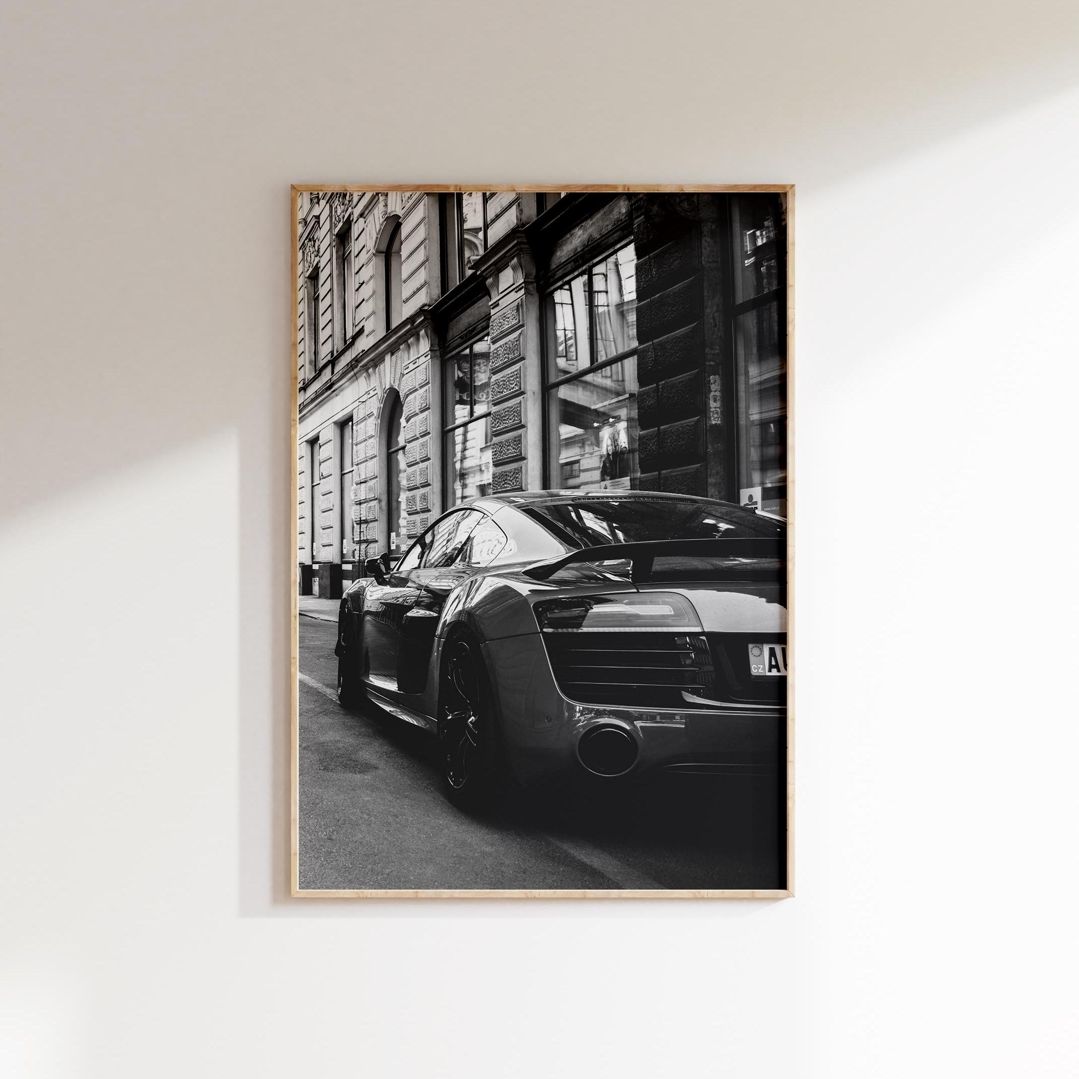 Audi R8 Poster Download, German Sport Car Print, Luxury Car Wall