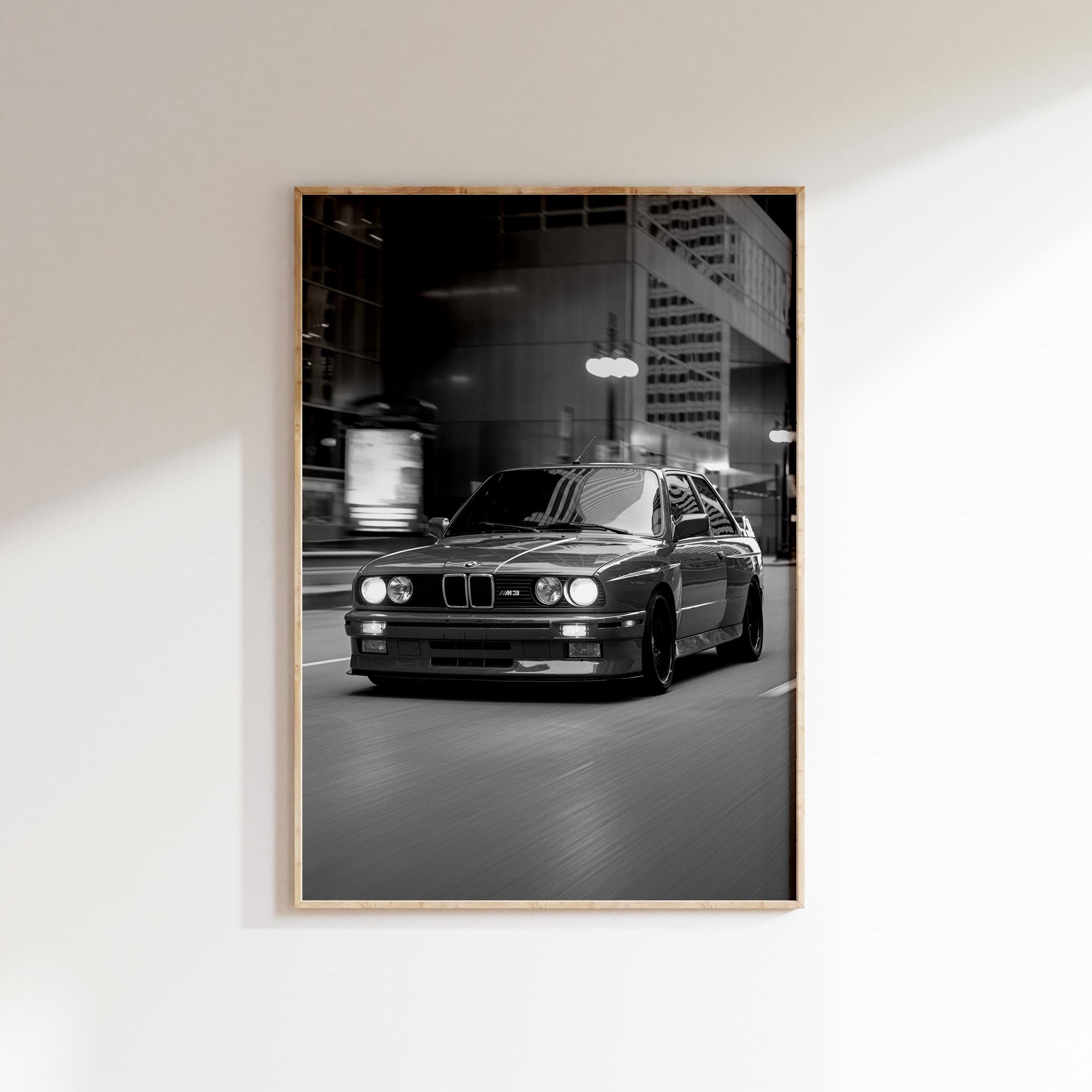 Bmw M3 Poster,Bmw Print Digital Download,Bmw On the Roads,Black and White Bmw Print,Speeding Car,Car Photography,Car Wall Art,Office WallArt