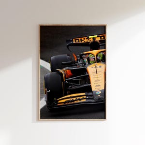 Lando Norris F1 McLaren Race Car Poster: Boys Room Garage Art (Digital Download)