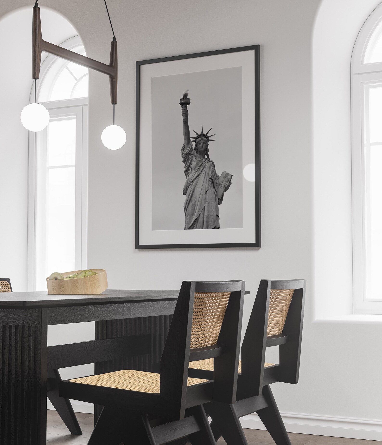 New York City Skyline Mit Der Freiheitsstatue Stock-Illustration