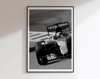Hamilton Racing Poster, Formula Race Car Print Download, Race Day Posters