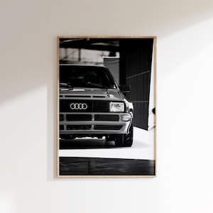 Póster vintage de Audi, descarga instantánea de impresiones de Audi S1, póster de coche en blanco y negro, impresión de coche deportivo clásico, coche antiguo, fotografía de coche, decoración de pared de coche