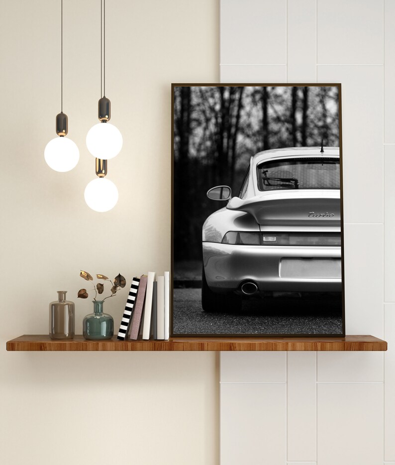 Vintage Porsche Turbo Rear View Poster,instant Download,porsche Turbo