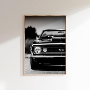Impresiones digitales de muscle cars americanos, póster del Camaro 350 vintage, foto del Camaro SS, póster de coches clásicos, arte de coches clásicos, coches antiguos, coches retro
