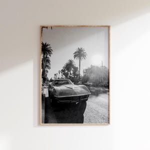 Vintage Corvette Stingray Poster Digital Download,Black and White Vintage Car Poster,Corvette C3 Photo,Car Photography,Old American Cars
