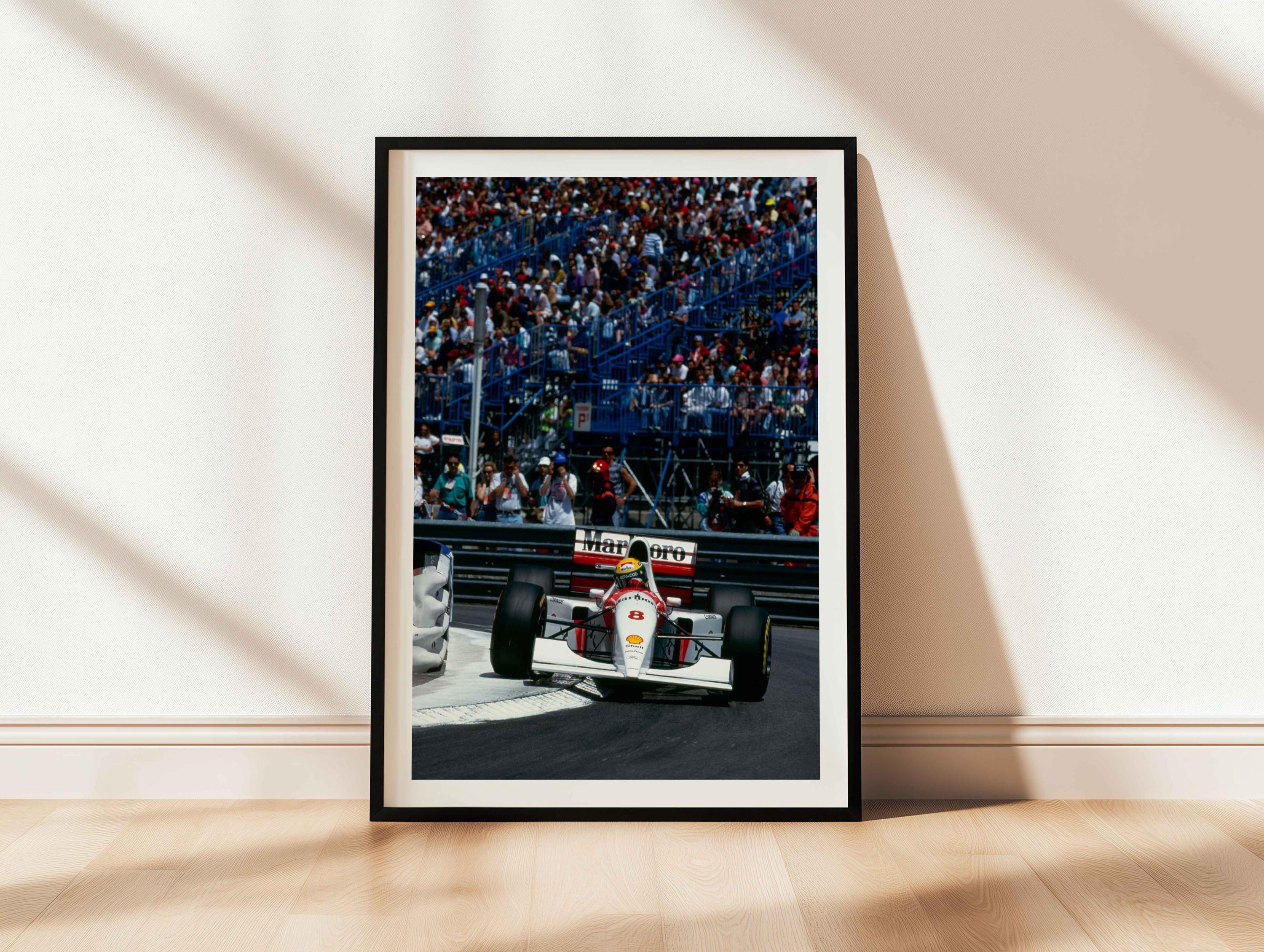 アイルトン・セナ モナコGP ポスター：ヴィンテージF1レーシングアート