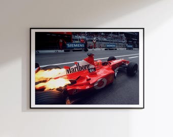 Schumacher F1 Print, Iconic Ferrari Race Car Poster, Retro Motorsports Wall Art (Digital Download)