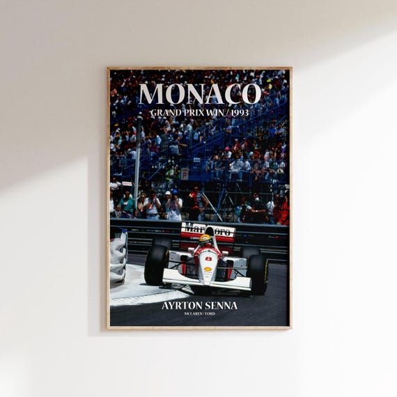 アイルトン・セナ モナコGPポスター、F1モナコ ウォールアート