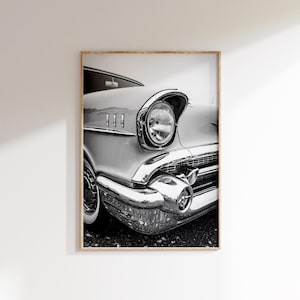 Close Up Vintage Chevrolet Print Digital Download,Old American Car Print,Retro Car Poster,Black and White Classic Car Wall Art,Timeless Car