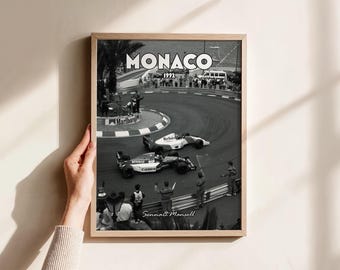 F1 モナコグランプリ フェラーリ 額装ポスター 1995 壁掛け マルボロ F1モナコポスター、ヴィンテージF1ウォールアート、セナとマンセル