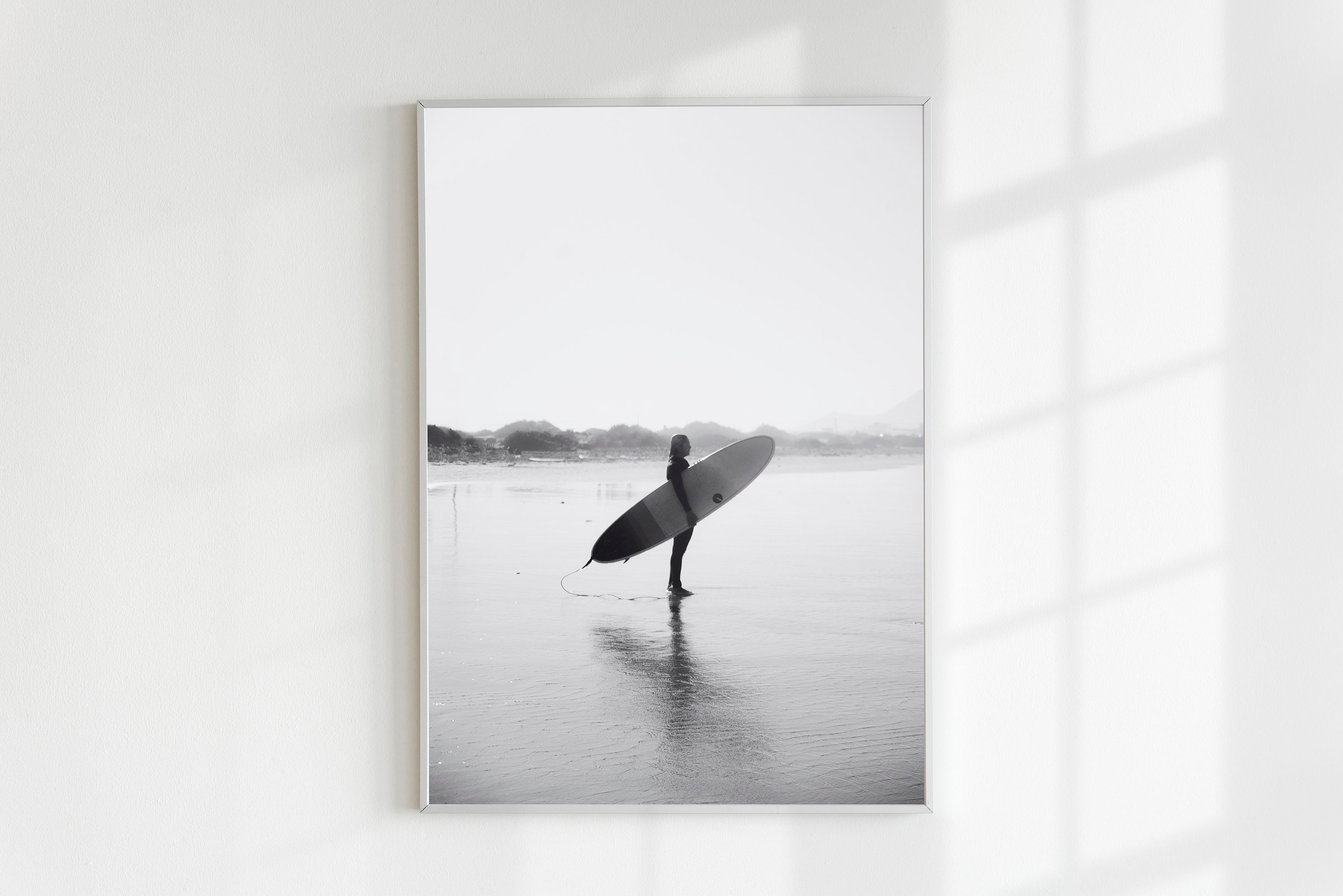 Dashuaibi-Coastal Cowgirl Room Aesthetic Poster Trendy Funny Beach Canvas Wall Art Girl Surfer Preppy Pink Surfboard Prints Painting Newspaper Summer Impressionist Surfing Wall Decor 24x36in