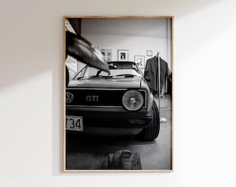 Vintage Golf GTI Car Poster: Retro Sports Car Wall Art (Digital Download