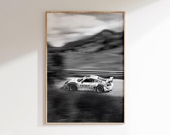 Prsch GT Racing Poster,Black White Prsch Wall Art,Rally Car Print(Digital Download)