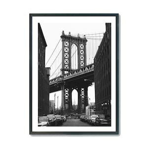 Manhattan Bridge Print,New York Poster,Manhattan Architecture Photo,Cityscape Art,Black and White,Minimalist Wall Decor,Printable Wall Art