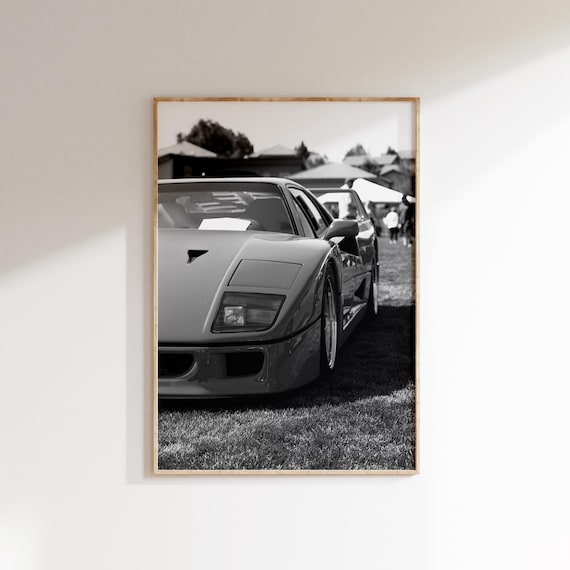 Ferrari F40 Poster, Supercar Print, Sport Car Wall Art, Boys Room
