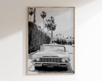 Classic Car Poster, Retro Palm Springs Print, Vintage Automotive Wall Art (Digital Download)