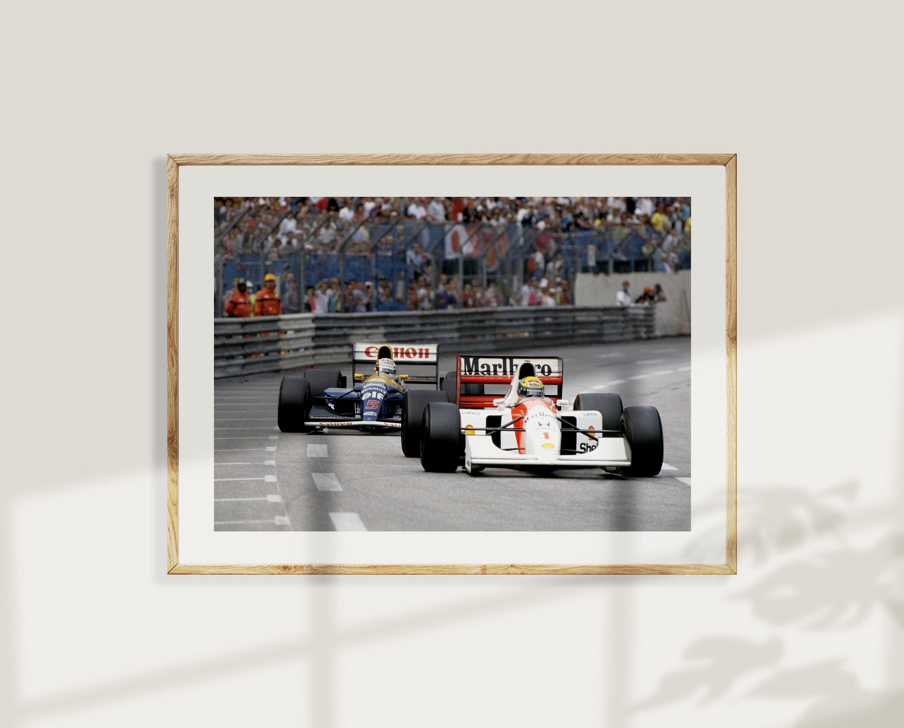 【新品未開封】Ayrton Senna モナコGP フォトコレクション 額装品 Ayrton Senna & Nigel Mansell F1 Monaco GP Racing Poster, Vintage