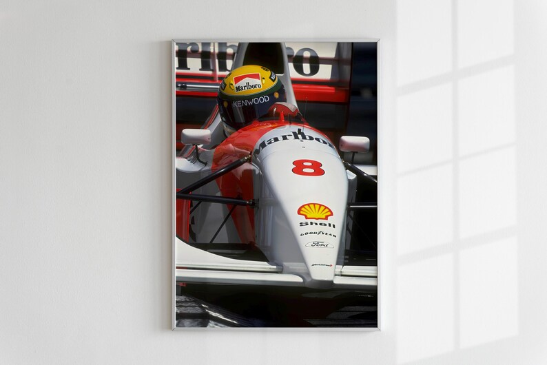 Close up Formula 1 Mclaren Race Car Poster Digital Download,ayrton