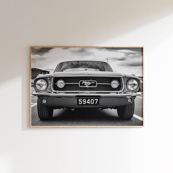 Vintage Ford Mustang Print, Mustang Wall Art, American Classic Car Poster (Digital Download)