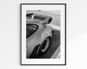 Vintage 911 Style Poster Digital Download, Retro German Sport Car Poster, Prsch Wall Art, Black and White Sport Car Poster, Boys Room Decor