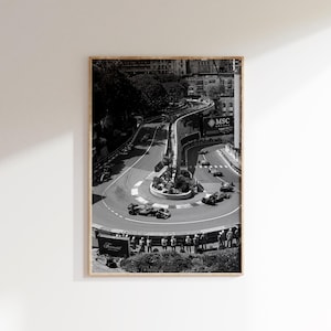 F1 Monaco Grandprix Druck Digitaler Download,Formel 1 Racing Poster, Schwarz und Weiß F1 Wandkunst,Formel 1 Rennbahn Print,F1 Fans Geschenk