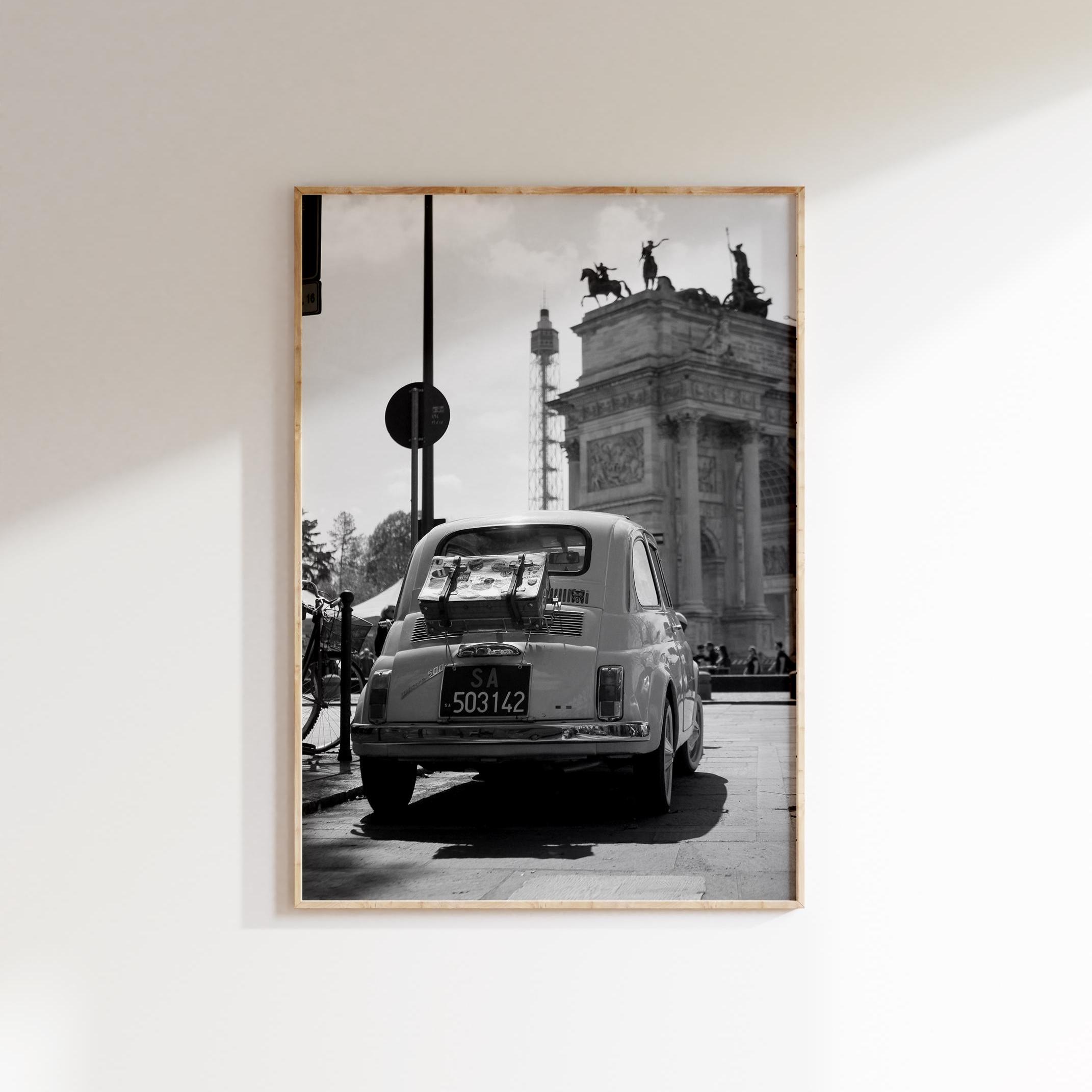 フィアット イタリア切手デザイン 3D 立体壁掛 Cinquecento 500 フィアット イタリア切手デザイン 3D 立体壁掛 Cinquecento 500