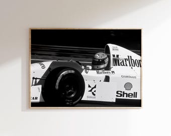 アイルトン・セナの白黒ポスター｜ヴィンテージF1アート - Etsy 日本