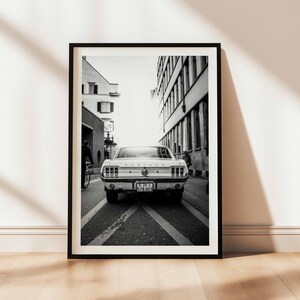 Ford Mustang Rear View Poster: Classic American Muscle Car Art (Digital Download