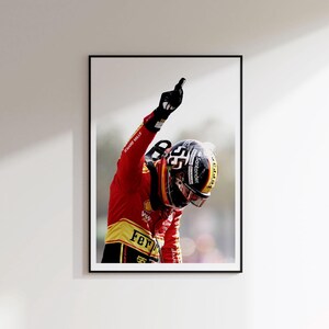 Sainz F1 Ferrari Poster, Formula Driver Print, Racing Wall Art, Motorsports Print (Digital Download)