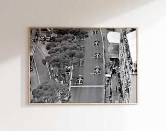 Impresión del GP de Mónaco, póster de carrera de Fórmula 1 en blanco y negro (descarga digital)
