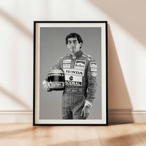 Ayrton Senna F1 Poster: Black and White Formula One Art (Digital Download)