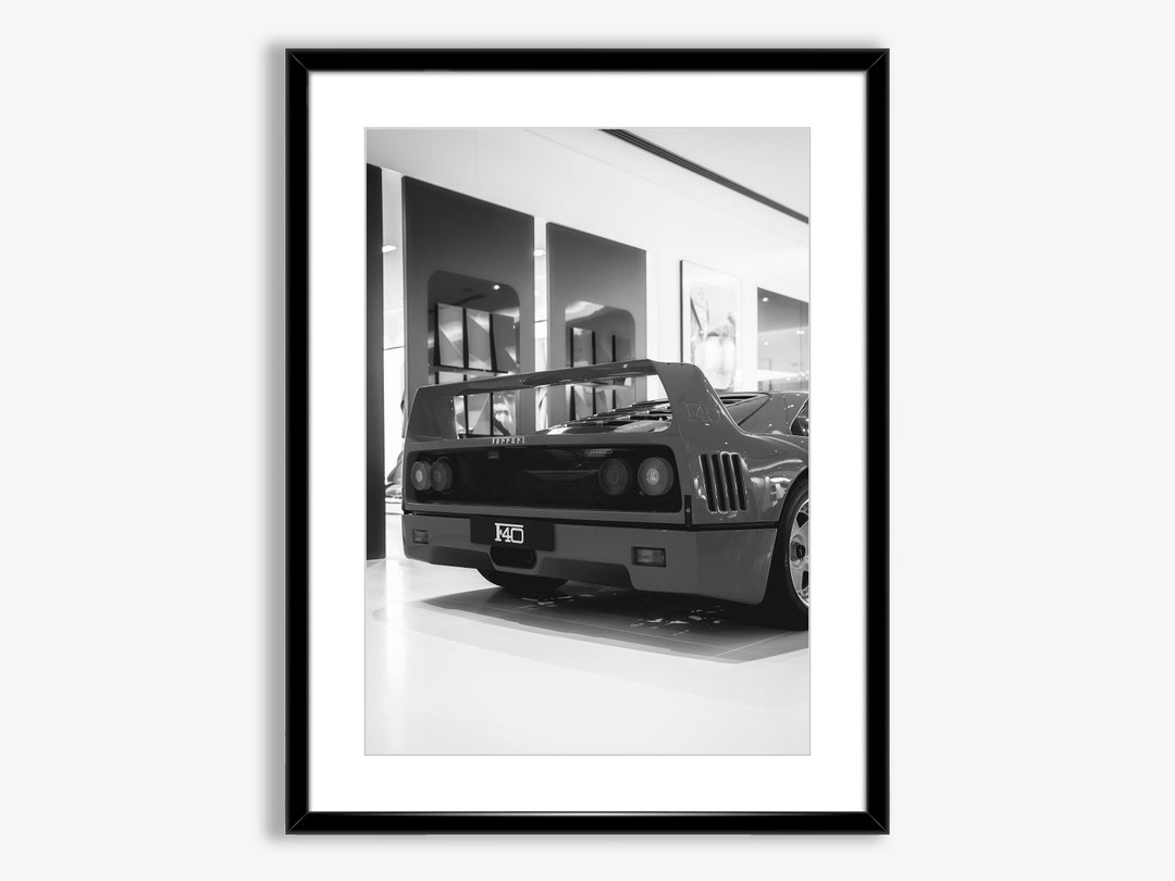 Ferrari F40 Rear View Printable Photo Poster,collectible Car Poster