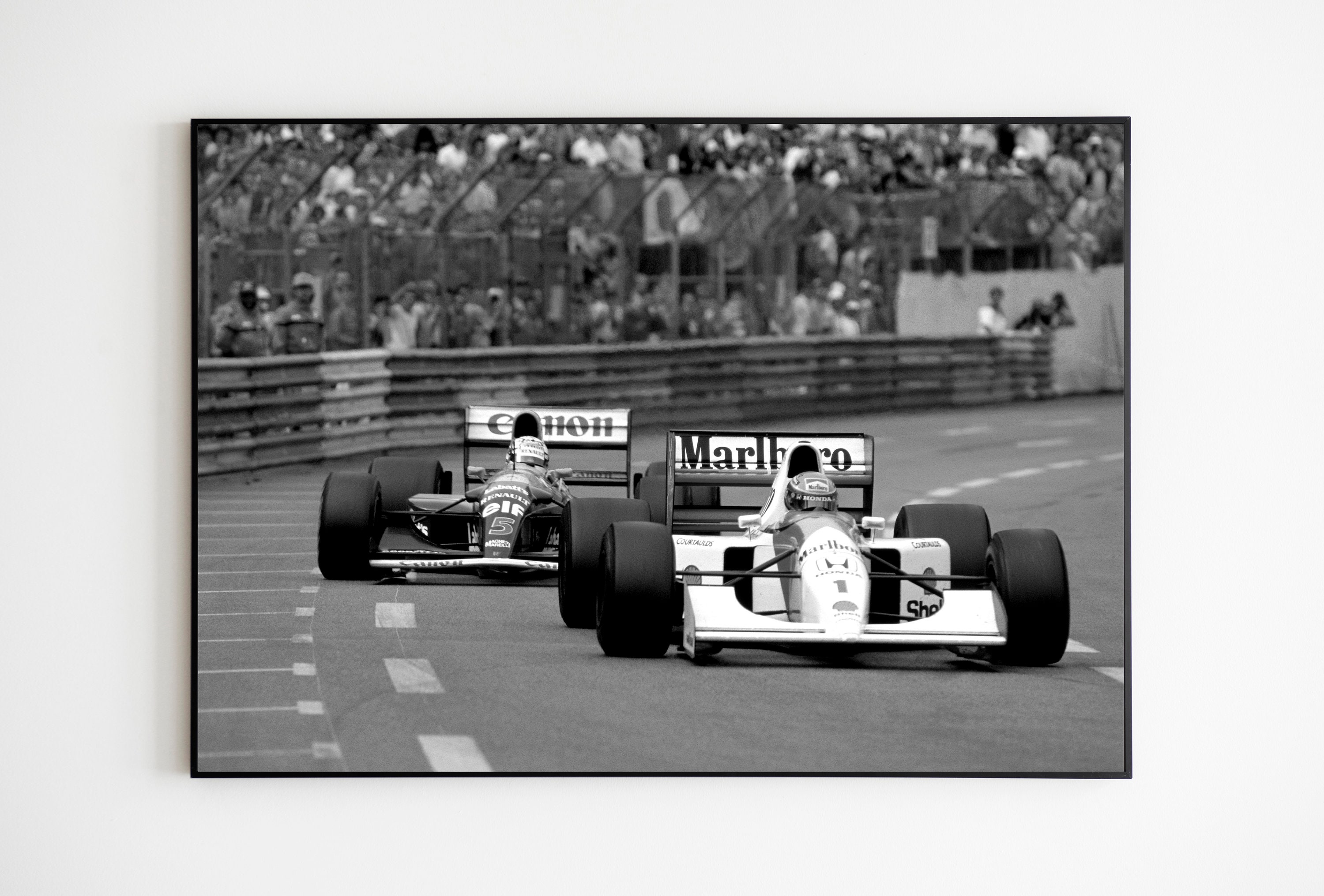 Ayrton Senna & Nigel Mansell F1 Car Poster: Vintage Racing