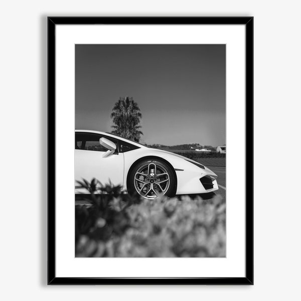 Printable Lamborghini Photo Poster Instant Digital Download,Black and White Car Poster,Luxury Car Wall Art,Car Wall Decor,Fashion Wall Art