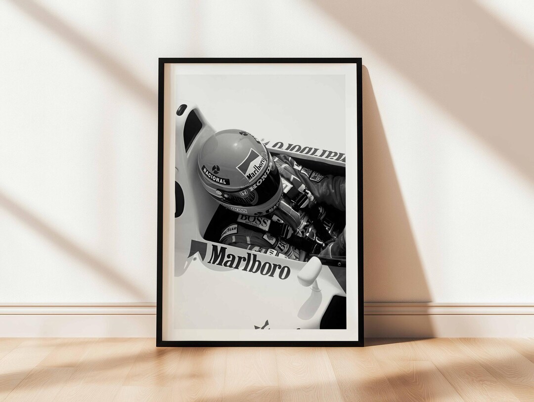 Affiche Vintage McLaren F1 - Ayrton Senna - Poster Voiture - Format Papier